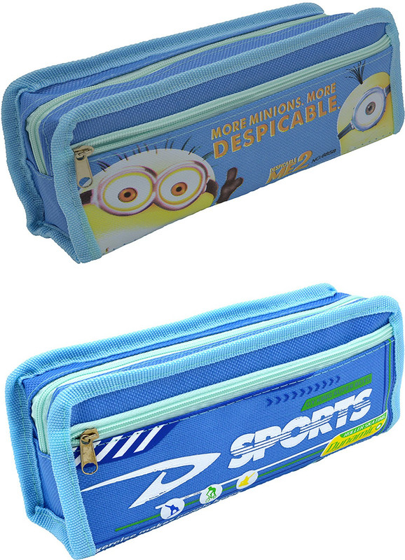 Talesara Printed Pencil Box For Kids Boy and Girls - 2 Pcs. Combo Fancy stationary Pouch - PCMB430 Pouch(Blue)