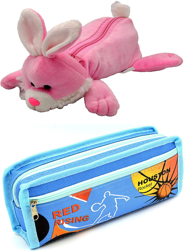 Talesara Rabbit and Printed Pencil Box For Kids Boy and Girls - 2 Pcs. Combo Fancy stationary Pouch - PCMB122 Pouch(Multicolor)