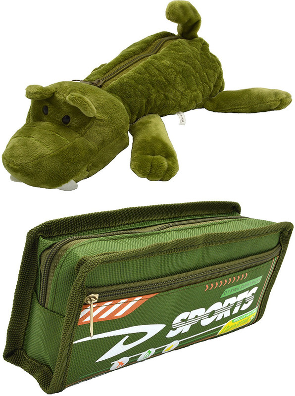 Talesara Dog and Printed Pencil Box For Kids Boy and Girls - 2 Pcs. Combo Fancy stationary Pouch - PCMB253 Pouch(Green)