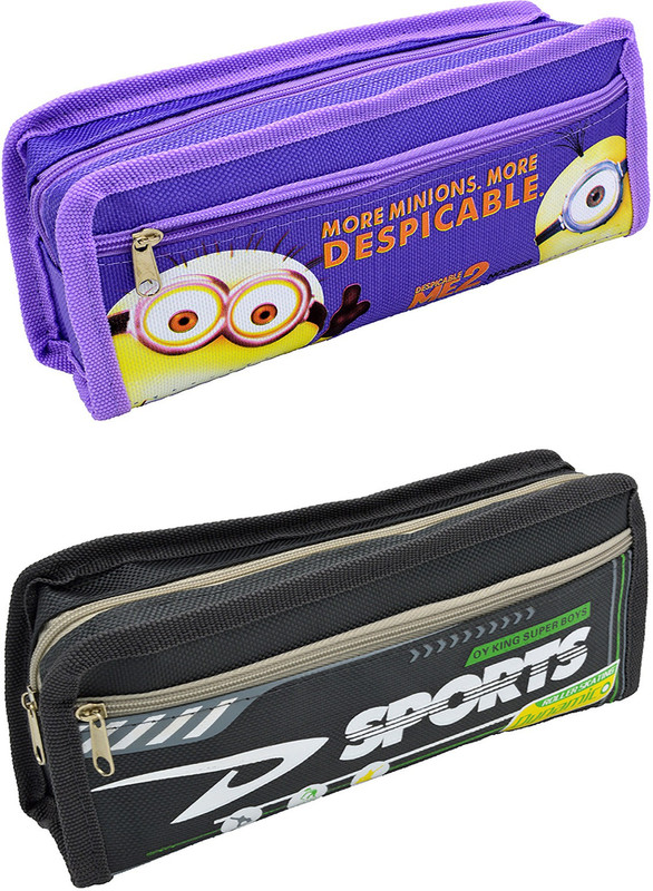 Talesara Printed Pencil Box For Kids Boy and Girls - 2 Pcs. Combo Fancy stationary Pouch - PCMB470 Pouch(Multicolor)