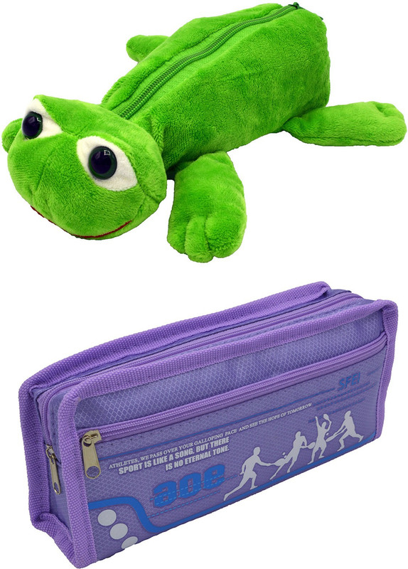 Talesara Frog and Printed Pencil Box For Kids Boy and Girls - 2 Pcs. Combo Fancy stationary Pouch - PCMB026 Pouch(Multicolor)
