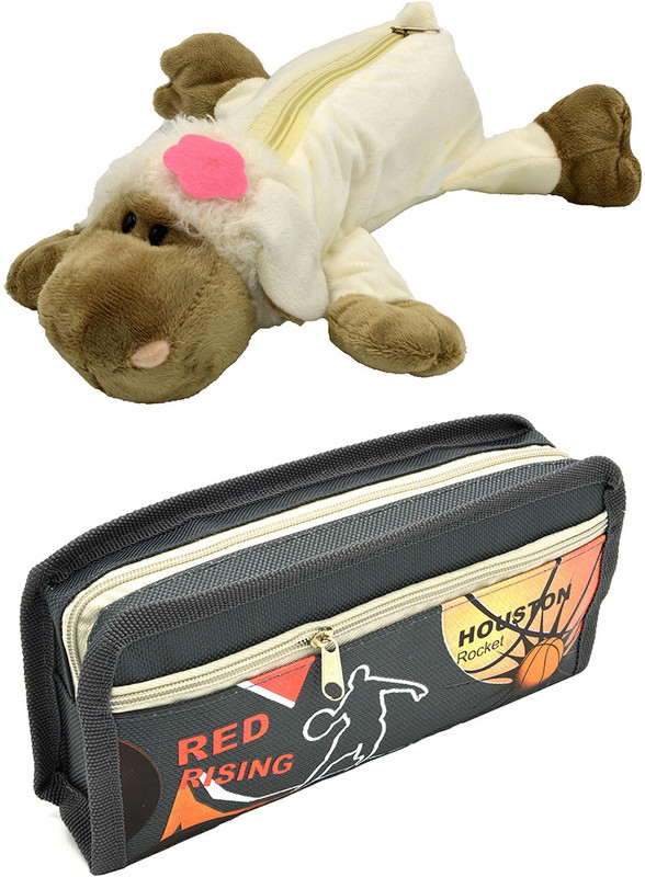 Talesara Dog and Printed Pencil Box For Kids Boy and Girls - 2 Pcs. Combo Fancy stationary Pouch - PCMB054 Pouch(Grey)