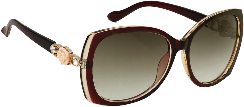 Eyeland Rectangular, Over-sized Sunglasses(Brown) Eyeland Rectangular, Over-sized Sunglasses(Brown)