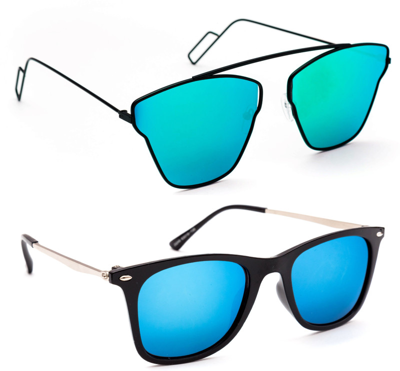 TheWhoop Aviator Sunglasses(Green, Blue)