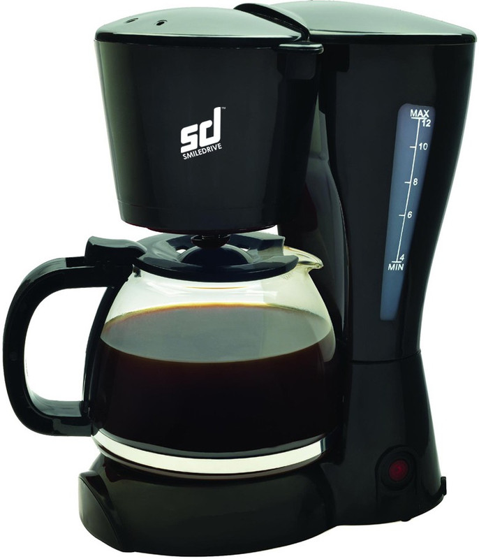 Smiledrive Drip Coffee Machine with Re-Usable Filter-Makes 8-10 cups filter coffee 1.2 ltr 10 Cups Coffee Maker(Black)