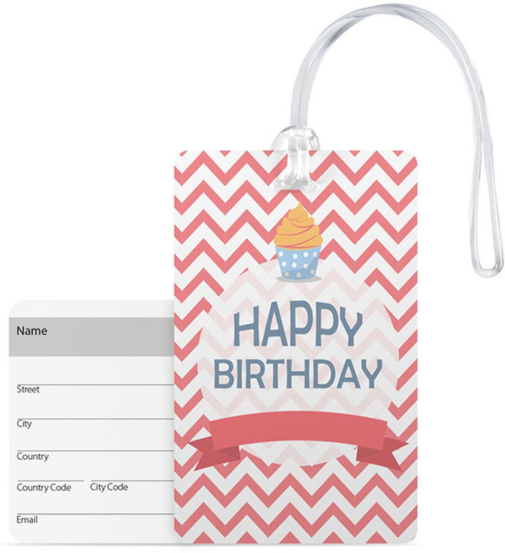 100yellow Luggage Tags - Happy Birthday Printed High Quality Gloss Finish Pvc With Silicon Strap Bag Tag Luggage Tag(Multicolor)