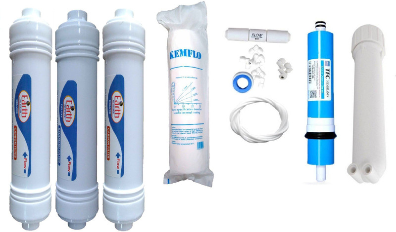 Shopping Store 1 Year tfc membrane and RO service Kit with Inline set Solid Filter Cartridge(0.001, Pack of 10)