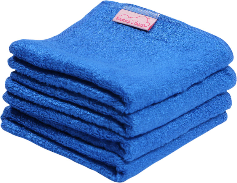 Mumma's Touch Cotton 400 GSM Bath Towel(Pack of 4, Blue)