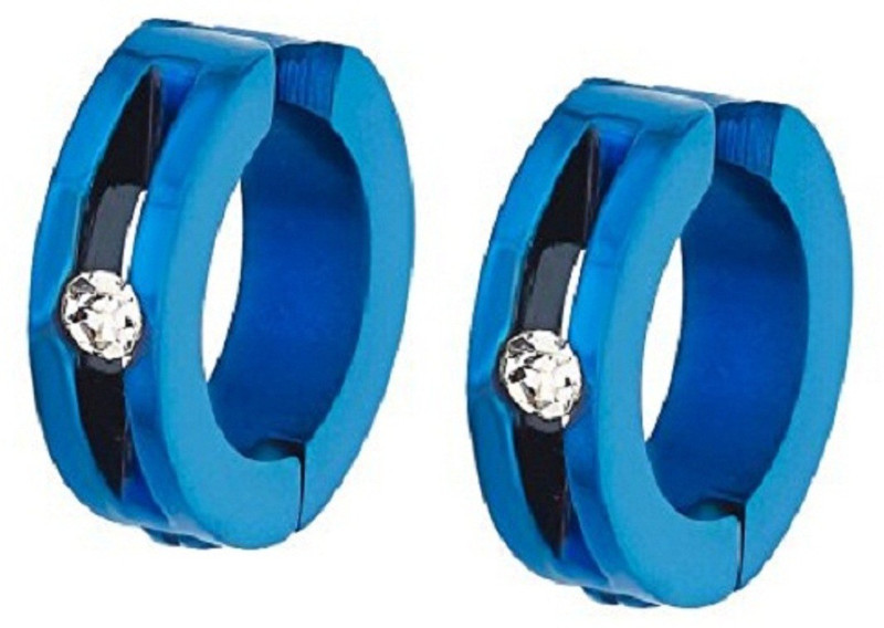 gadgetsden Clip-on Stud Cubic Zirconia Stainless Steel Hoop Earring