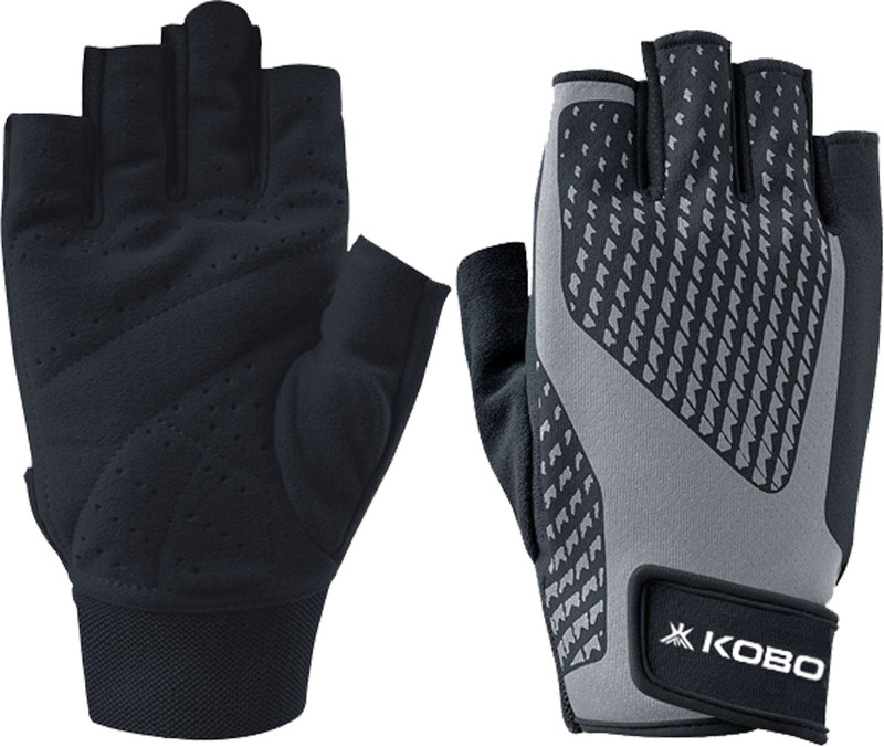 Kobo Fitness Weight Training Hand Protector Gym & Fitness Gloves (L, Grey)