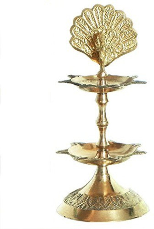 etrendz DEEPAK MAHAL TWO TIERS Brass Table Diya(Height: 30 inch)