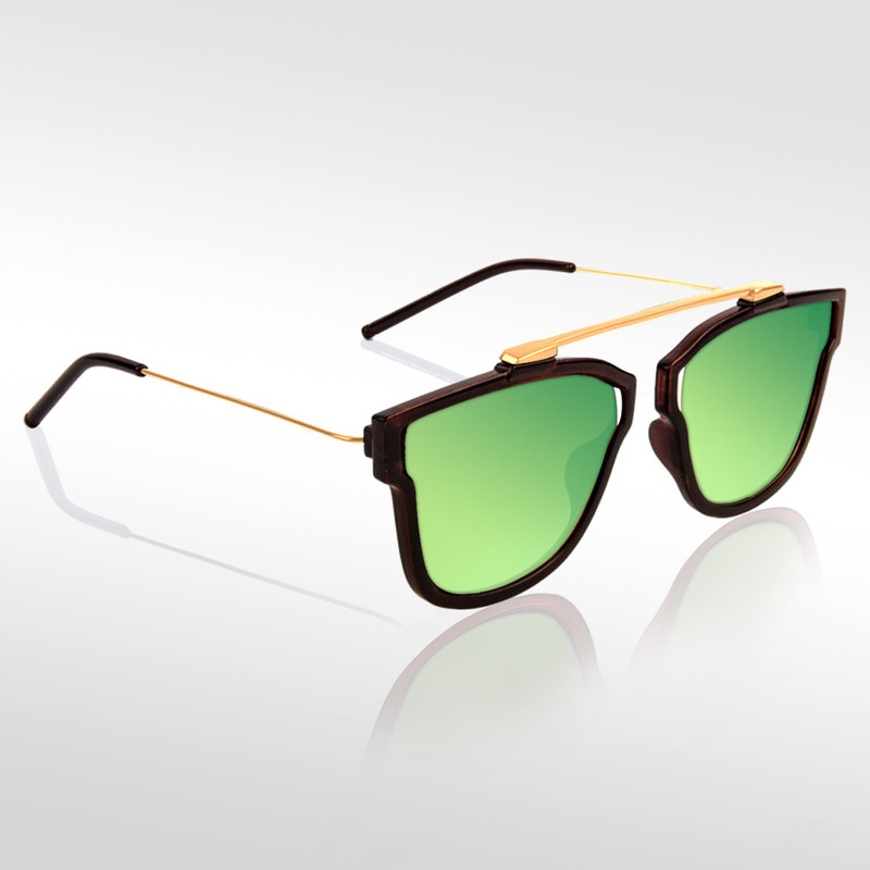 Knotyy Retro Square Sunglasses(Green)