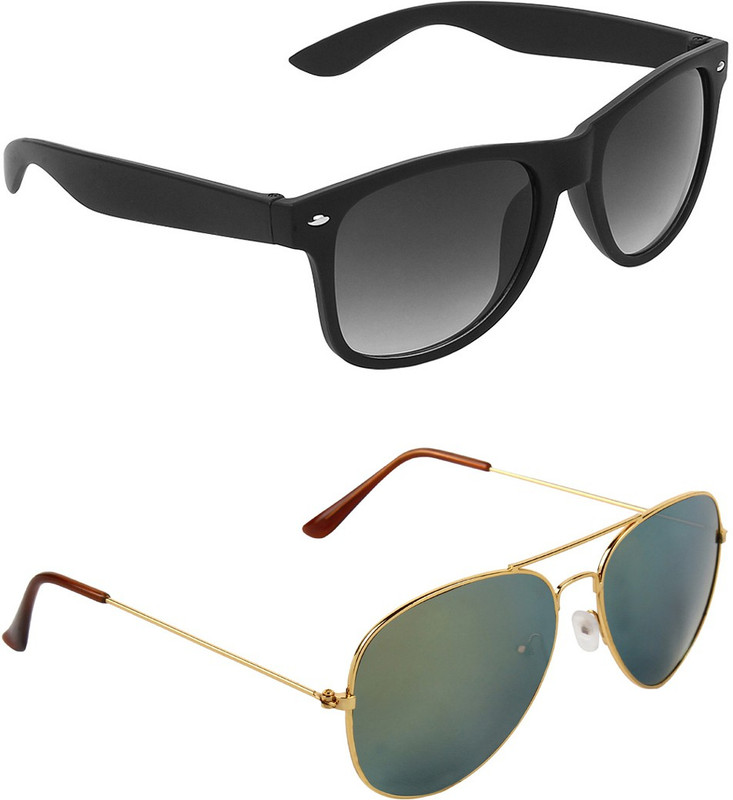 ABNER Wayfarer, Aviator Sunglasses(Black, Green) ABNER Wayfarer, Aviator Sunglasses(Black, Green)