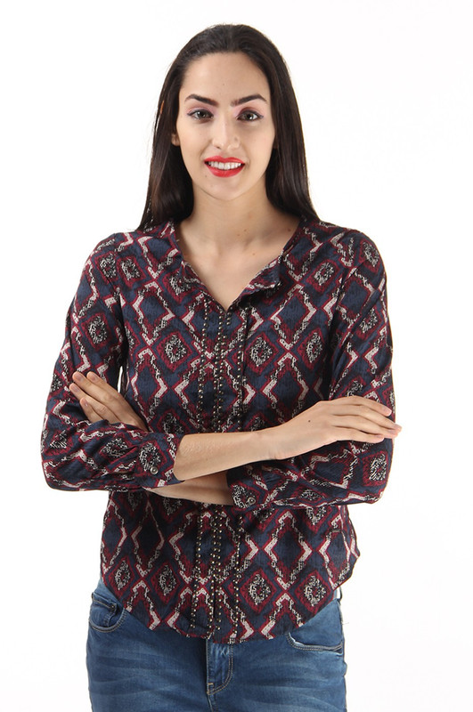 Pepe Jeans Casual Full Sleeve Printed Women Blue Top