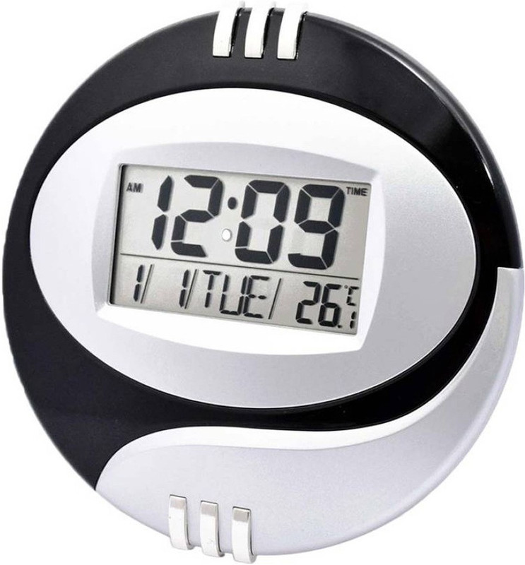 Jeeya Digital 20 cm X 1 cm Wall Clock(Black, White, With Glass)