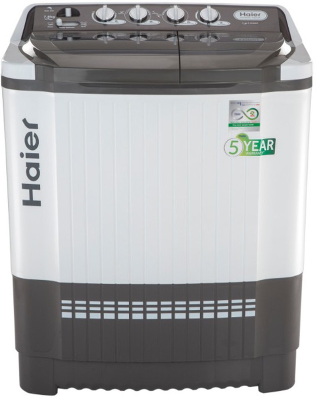 Haier 7.8 kg Semi Automatic Top Load White, Grey(HTW80-185VA)