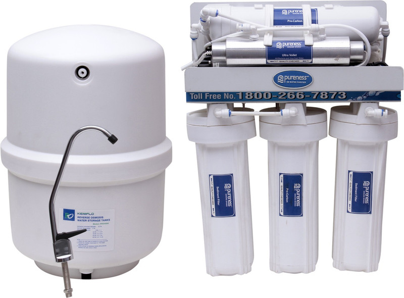 pureness Pureness Under Sink RO Water Purifier in food grade body 10 L RO + UV + UF Water Purifier(White)