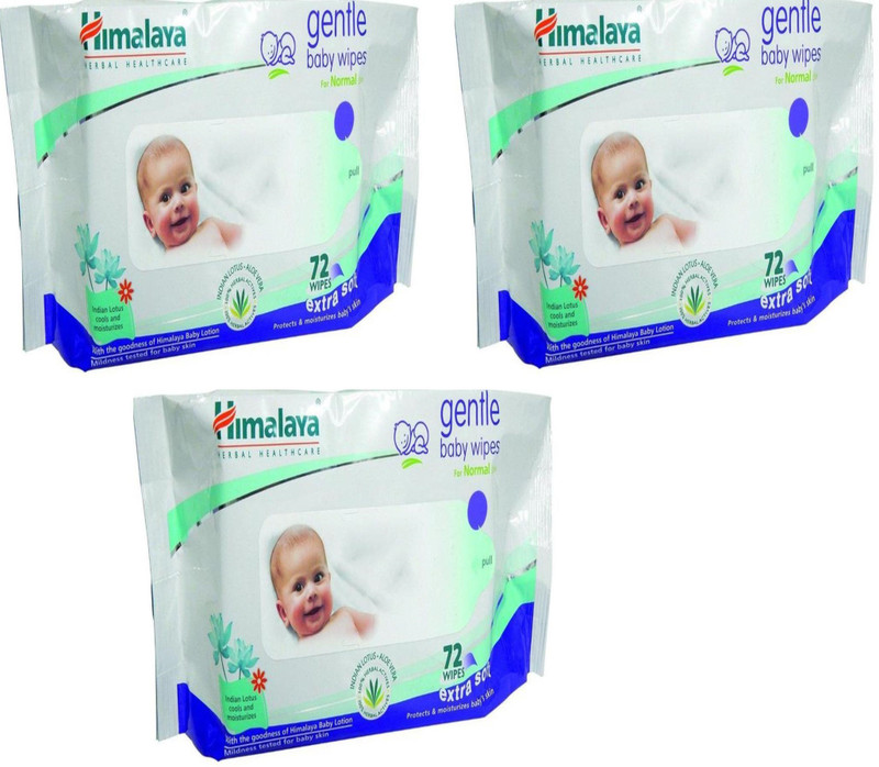 Himalaya Herbals Gentle Baby Wipes (72 Pcs x 3 Pack)(3 Pieces)