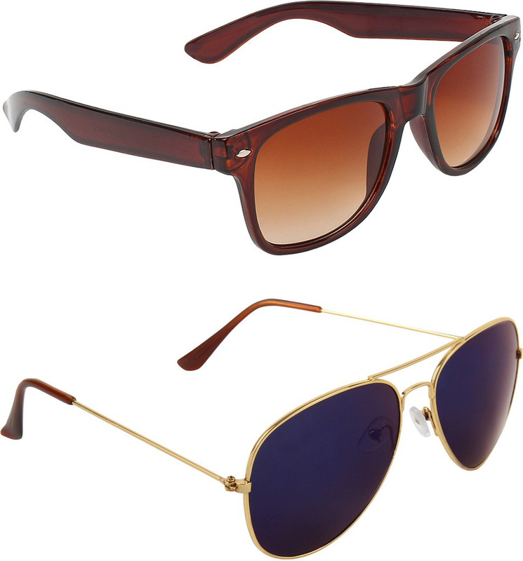 ABNER Wayfarer, Aviator Sunglasses(Brown, Blue) ABNER Wayfarer, Aviator Sunglasses(Brown, Blue)