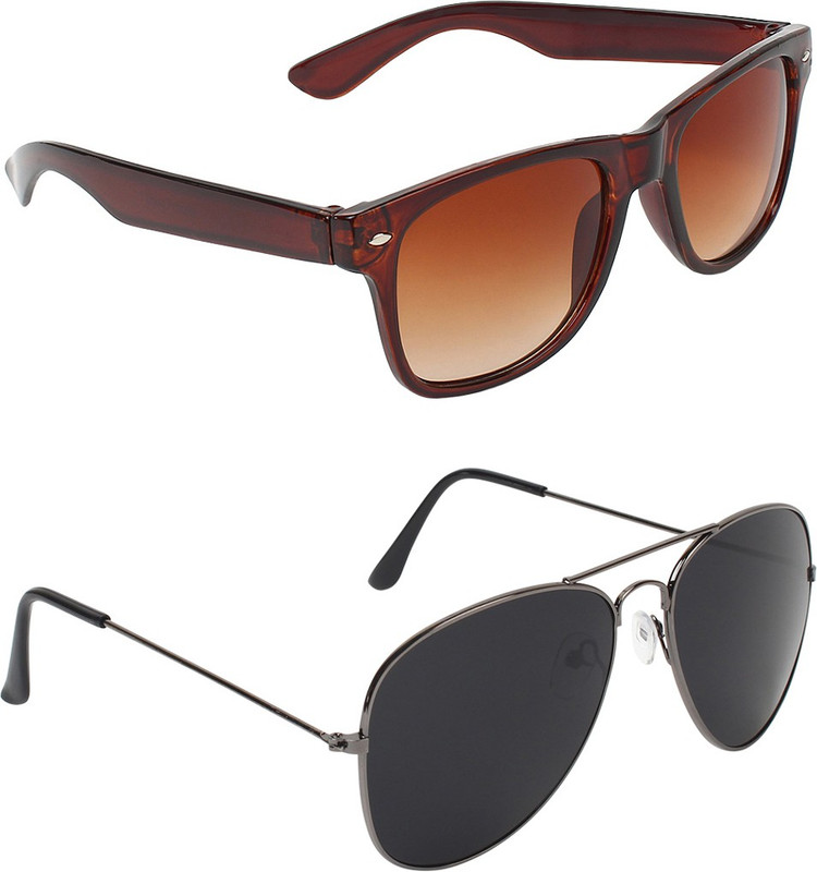 ABNER Wayfarer, Aviator Sunglasses(Brown, Black) ABNER Wayfarer, Aviator Sunglasses(Brown, Black)