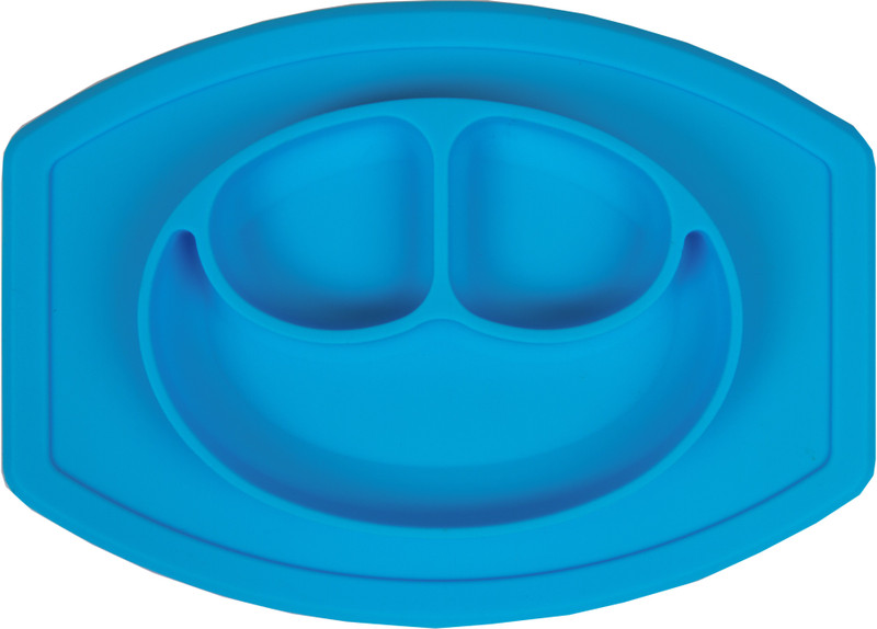 FabSeasons Silicone Food Grade, Non-Toxic and BPA Free Suction Base Plate + Placemat 2in1 for Toddlers - Silicone(Blue)