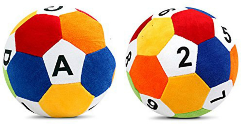 SANA TOYS Sana Multicolour Soft Ball ABCD&1234 CM 20  - 20 cm(Multicolor)