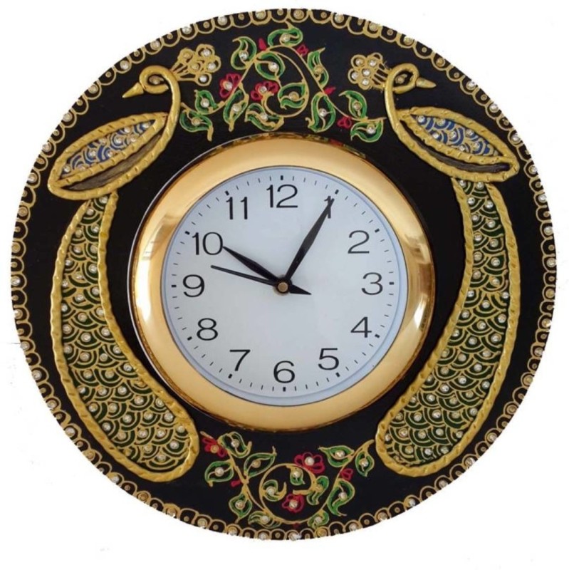 Pawan handicrafts & industries Analog 30 cm X 30 cm Wall Clock(Multicolor, With Glass)