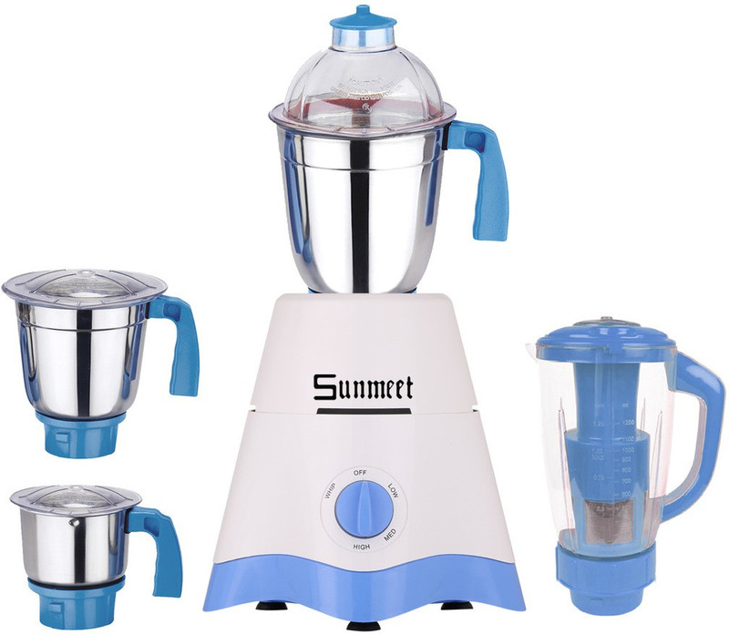 Sunmeet TA Star MG17-TA-STR-307 600 W Juicer Mixer Grinder(White, Blue, 4 Jars)