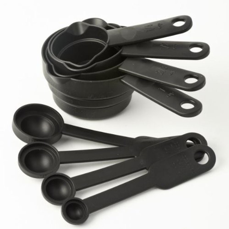 K Kudos Enterprise 8 cup and spoon black Measuring Cup Set(240 ml)