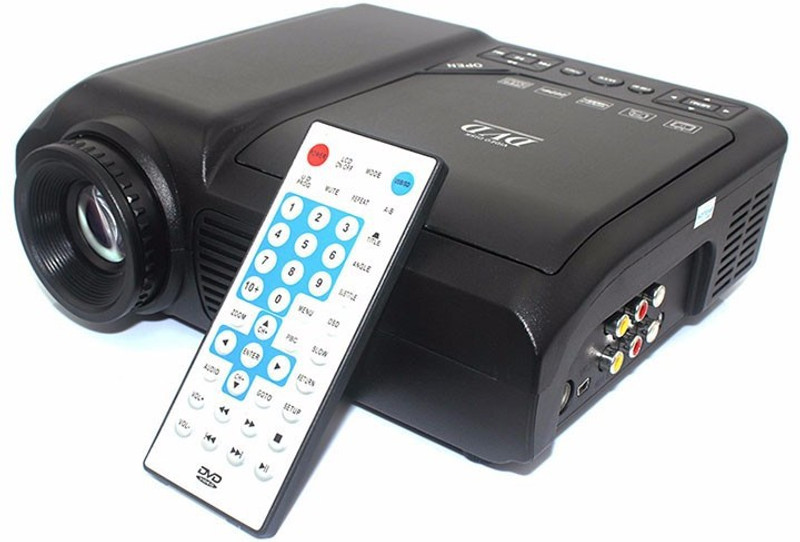Voltegic ® DVD Projector with DVD Player Built In - LED, 320x240 60 lm LED Corded Mobiles Portable Projector(Black)