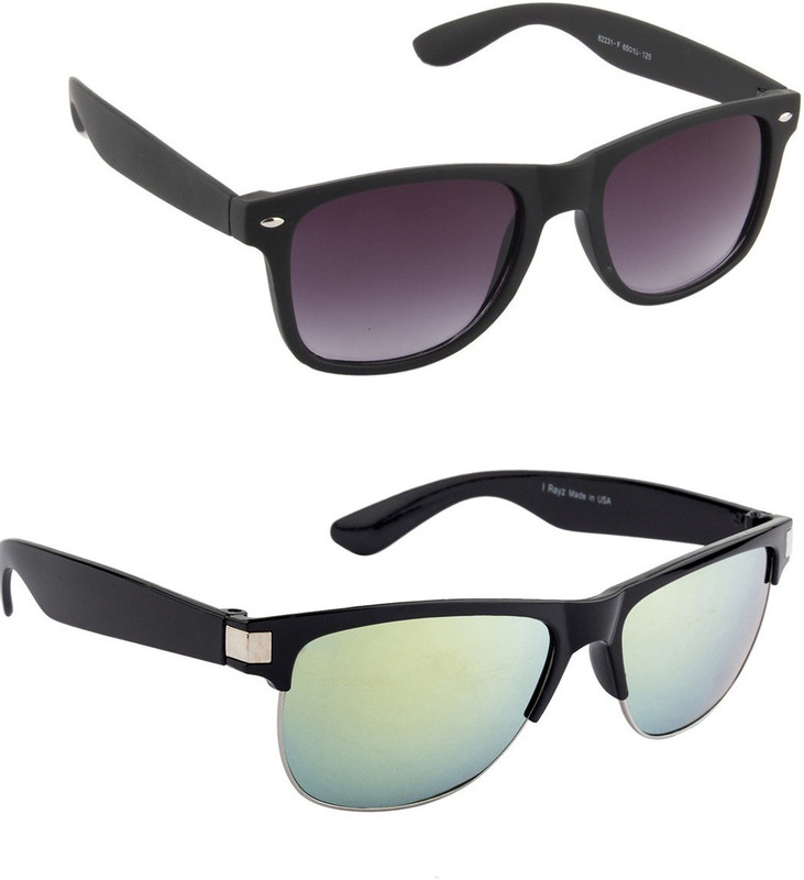 Irayz Wayfarer Sunglasses(Violet, Green)