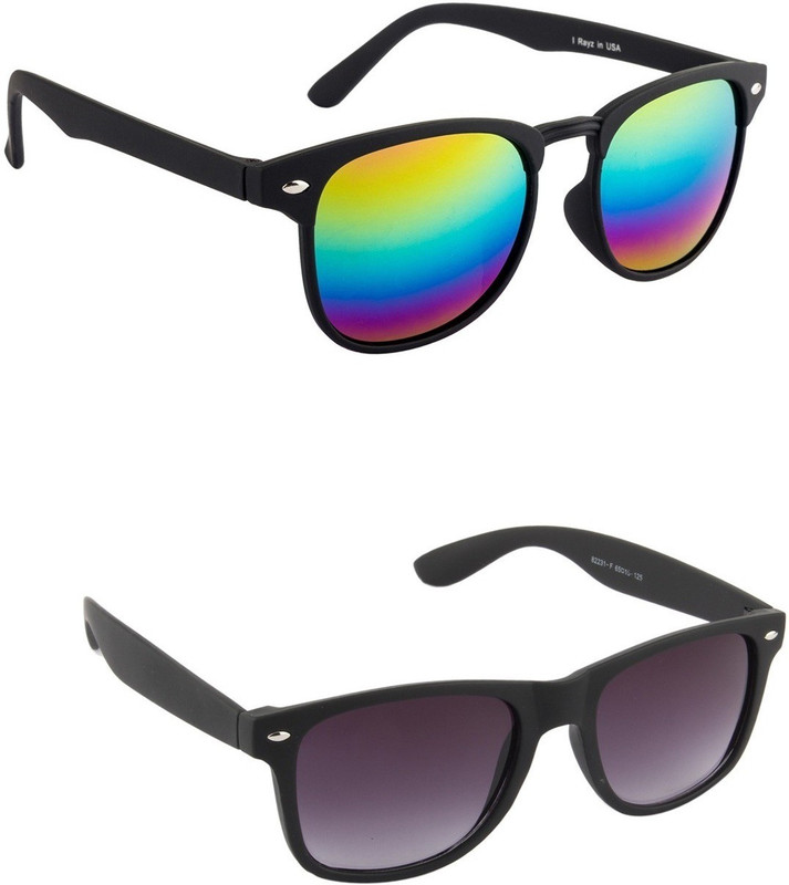 Irayz Wayfarer Sunglasses(Violet, Multicolor)