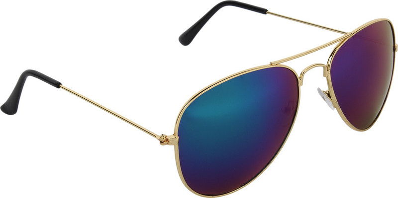 Zyaden Aviator Sunglasses(Blue, Green)