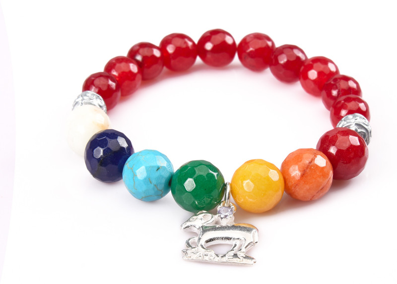 zodiacs yoga Crystal Beads Charm Bracelet