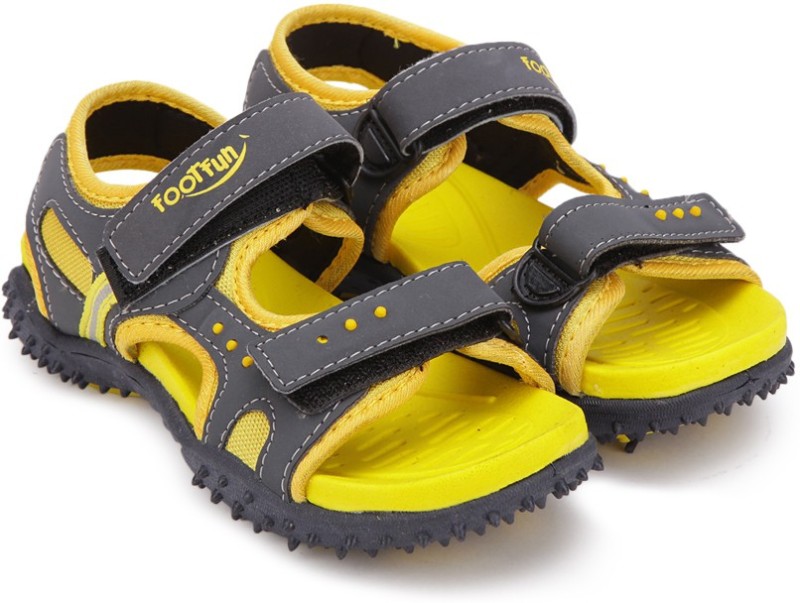 Footfun by Liberty Boys & Girls Velcro Strappy Sandals(Yellow)