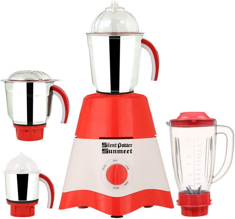 SilentPowerSunmeet TA Star MG17-TA-STR-75 600 W Juicer Mixer Grinder(Red, White, 4 Jars)