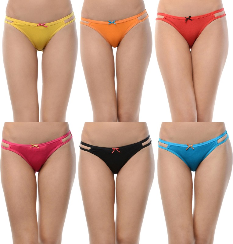 LEADING LADY Panty Women Hipster Yellow, Orange, Red, Pink, Black, Blue Panty(Pack...