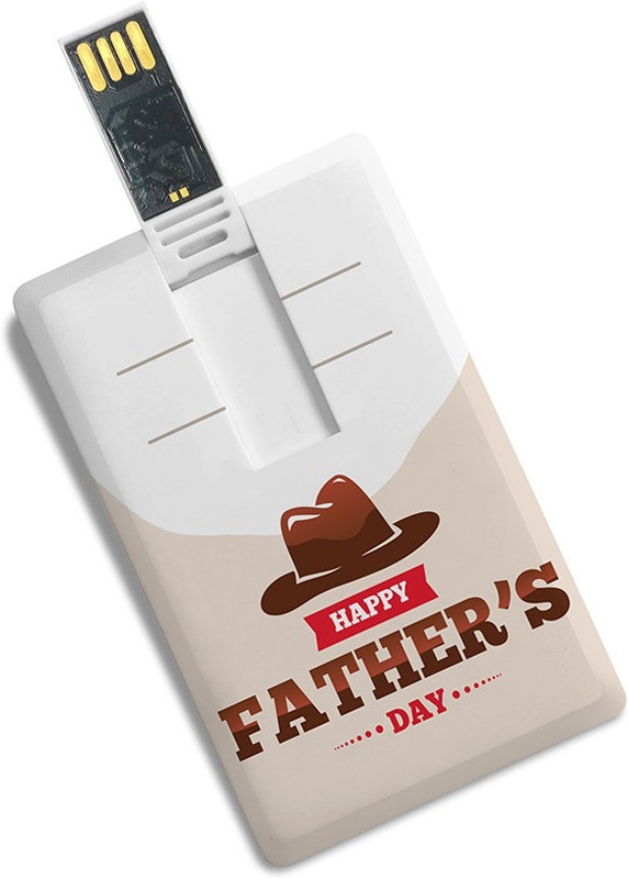 100yellow 16GB Credit Card Shape Happy Father’s Day Print /Data Storage -Gift For Dad 16 GB Pen Drive(Multicolor)