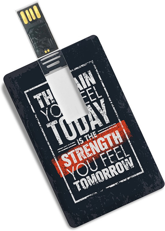 100yellow 8GB Credit Card Shape Motivational Quote Printed Pen Drive/Data Storage 8 GB Pen Drive(Multicolor)