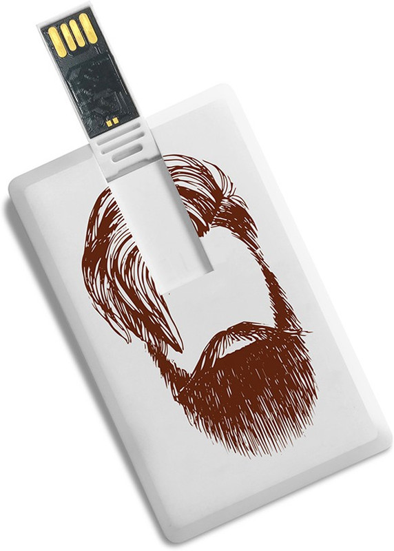 100yellow 8GB Credit Card Shape Designer High Speed Beard Printed Pendrive 8 GB Pen Drive(Multicolor)