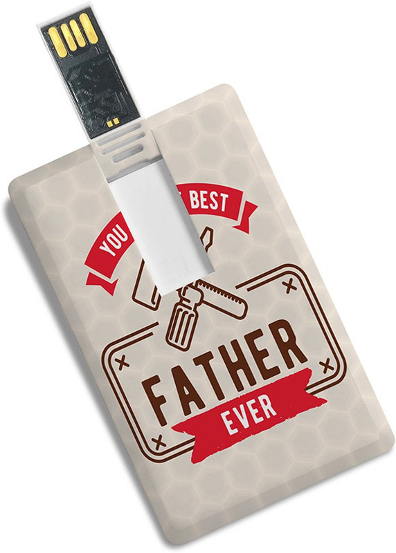 100yellow Credit Card Shape You Are Father Ever Printed Fancy 8GB -Gift For Dad 8 GB Pen Drive(Multicolor)