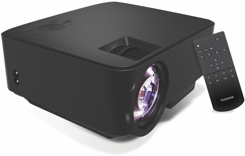 Portronics 100 lm LCD Cordless Portable Projector(Black)
