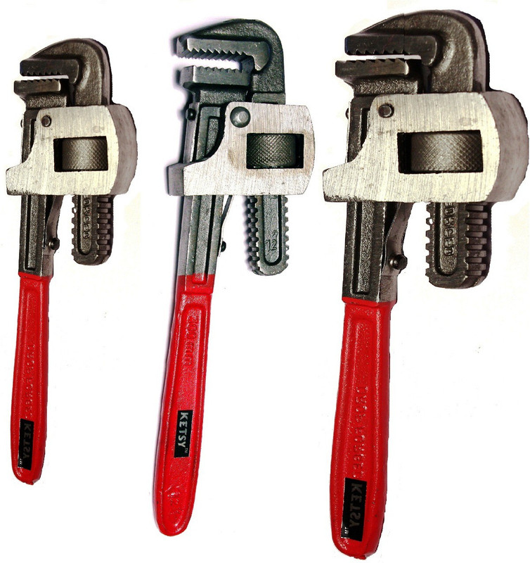 ketsy 950 Set of 3 (10"12"14") Single Sided Pipe Wrench(Pack of 3)