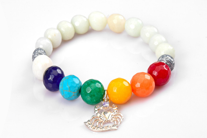 zodiacs yoga Stone Beads Charm Bracelet