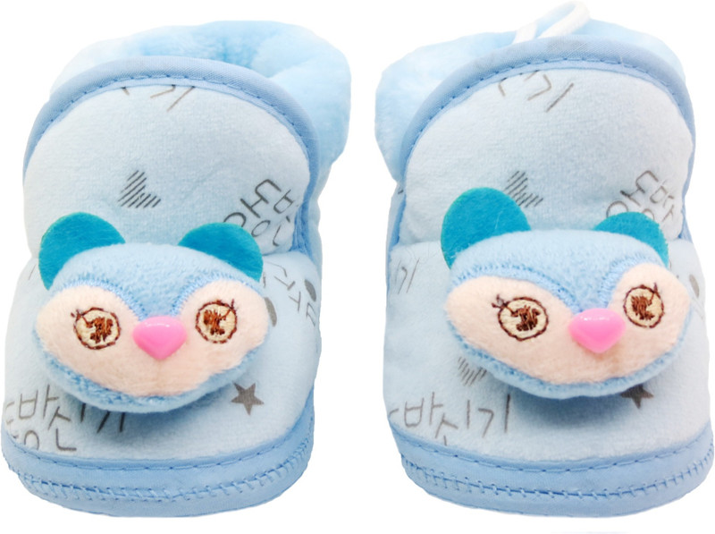 Neska Moda Cat 0 To 12 Month Baby Booties(Toe to Heel Length - 12 cm, Blue)