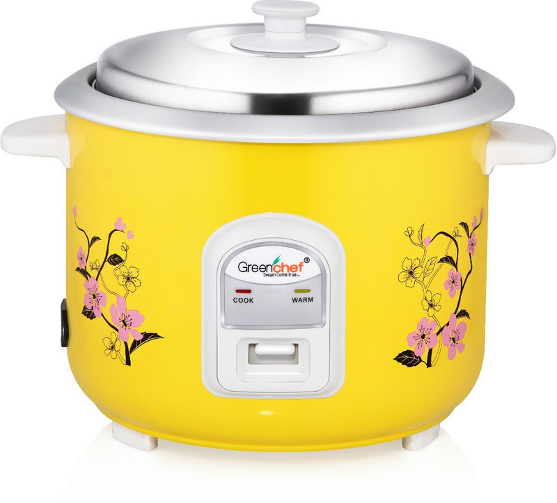 Greenchef RC18Y Electric Rice Cooker with Steaming Feature(1.8 L, Yellow)