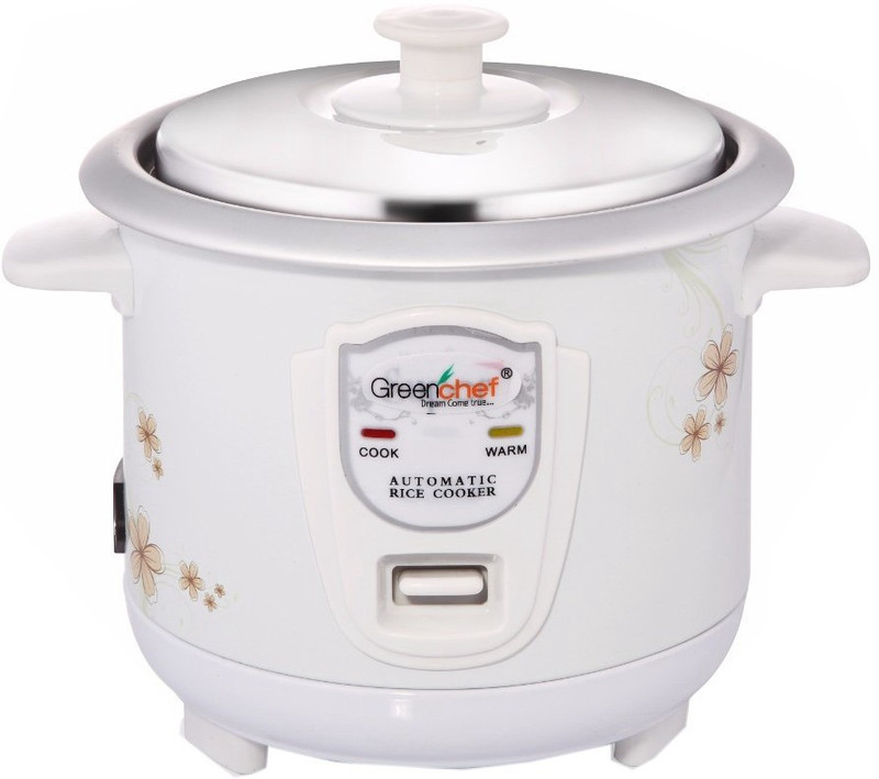 Greenchef RC1W Electric Rice Cooker with Steaming Feature(1 L, White)