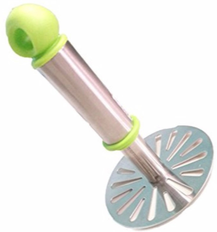 Instabuyz Stainless Steel Potato / Vegetable Mesher / Pavbhaji Mesher Green Handle Premium Quality Stainless Steel Masher(Silver, Green)