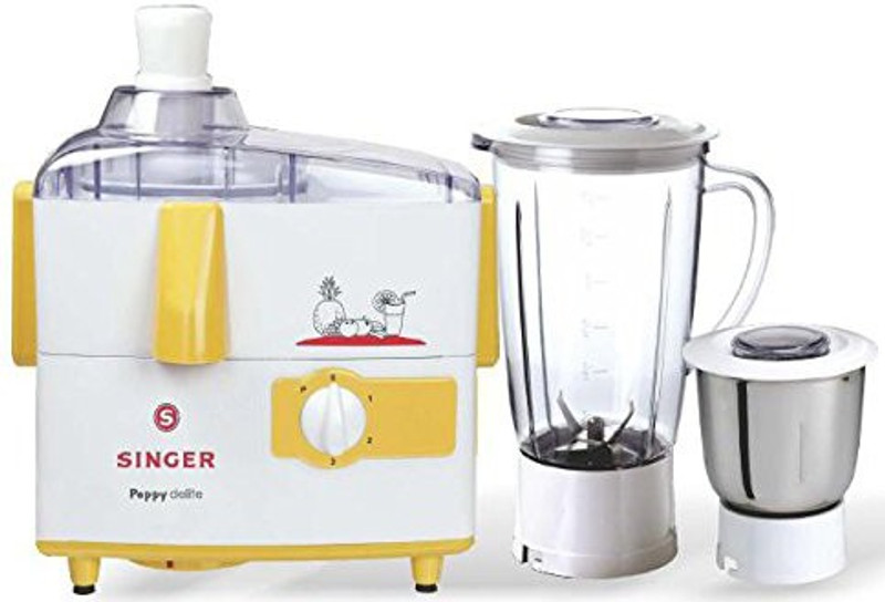 Singer Peppy Delite 500 W Juicer Mixer Grinder(Yellow, 2 Jars)
