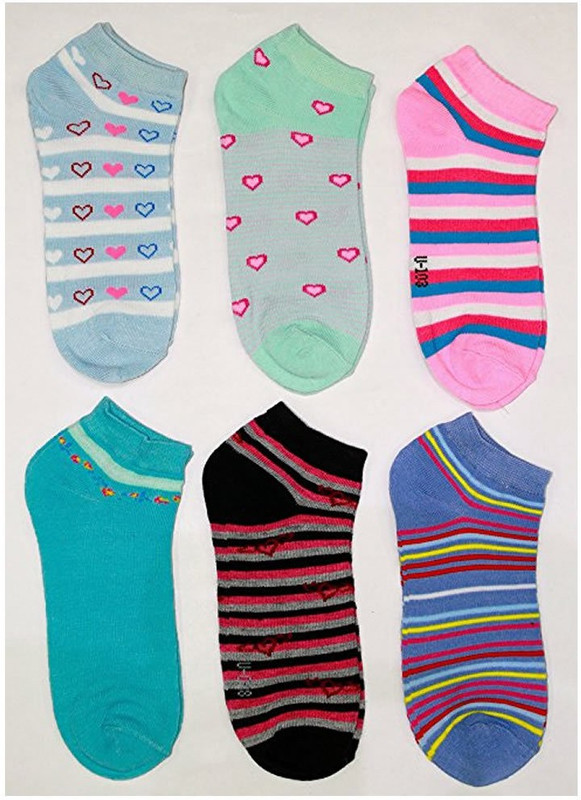 just brand Men & Women Printed Peds/Footie/No-Show(Pack of 6)